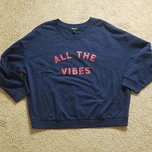 Express blue All the Vibes graphic sweatsh…